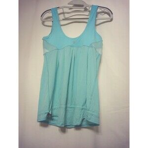 LULULEMON Blue Aqua Stripe Lightweight Mesh Luxtreme® ELEVATE Tank Top size 6